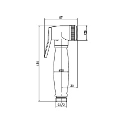 Лейка гигиенического душа, латунь/бронза, блистер