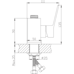 Смеситель однорычажный для кухни без излива, латунь, хром HB73559