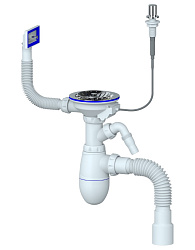 Сифон для мойки-автомат выпуск 3 1/2" (Ø 40), отвод для стиральной машины