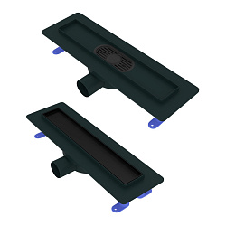 Corpa Nera Salieri/Сальери душевой трап 40 см под плитку с гидрозатвором, черный