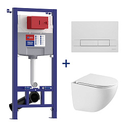 PENEDA EXPERT Комплект 3в1:Инстал-я Lemark для унитаз с кноп BIT хром глянец+унитаз Торнадо белый
