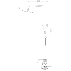 Душевая система, тропический душ, латунь, оружейная сталь, HB24816-3
