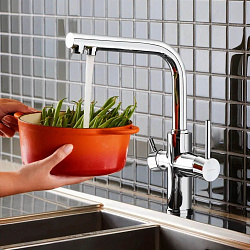 Split Смеситель для кухни, с изливом для фильтрованной воды