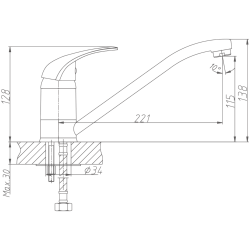 Смеситель для кухни, латунь, хром HB4203