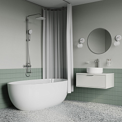 Cмеситель для настольного умывальника, хром матовый, Aiger, IDDIS, AIGBC01i01