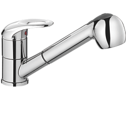 Смеситель для кухни, выдвижная лейка, латунь, хром HB6003