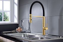 Смеситель для кухни Vincea VKF-114BG, брашированное золото, , шт