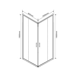 Душевой уголок Garda VSS-1G8010CH, 1000*800, хром, стекло шиншилла, , шт