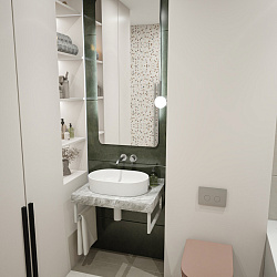 Corpa Nera Grossi/Гросси столешница 70 под раковину керамогранит, серый мрамор