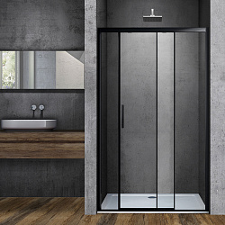 Душевая дверь Soft VDS-3SO140CLB, 1400, черный, стекло прозрачное, , шт