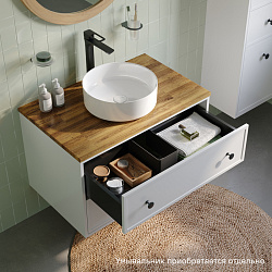 Тумба подвесная, со столешницей, 80 см, белый матовый, Torr, IDDIS, TOR80WBi95K