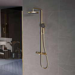 Душевая стойка Rim VSFS-2RM1BG с изливом, брашированное золото, , шт