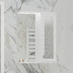 Зеркало-шкаф Milena 55 правый (белый)