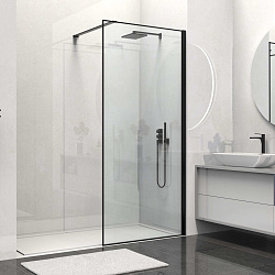 Душевая перегородка Walk-In VSW-1HS900CLB, 900*2000, черный матовый, стекло прозрачное, , шт