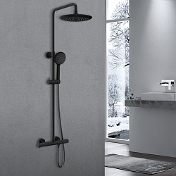 Душевая стойка Desire VSFS-1D0TMB термостатическая без излива, 25см верх душ, черный, , шт