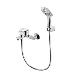 Смеситель для ванны с коротким изливом, поворотный переключатель, 3-х реж.лейка, латунь/хром,RS45-30