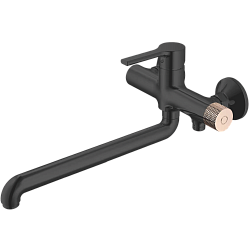 Смеситель для ванны, длинный излив, латунь, черный HB22652-7