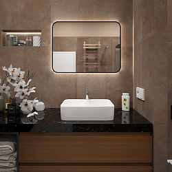 Corpa Nera Grossi/Гросси 48 раковина накладная с полочкой под смеситель, белый