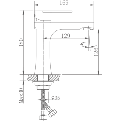 Смеситель для раковины, нержавеющая сталь HB10807