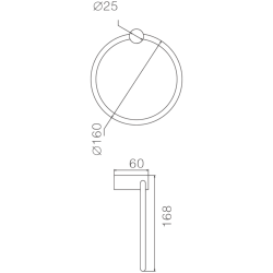 Держатель для полотенец, кольцо, хром HB8404