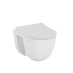 S40 Безободковый унитаз, фарфор, антибактериальная глазурь (сиденье 110-003-019)