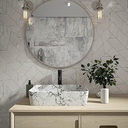 Corpa Nera Grossi/Гросси 50 раковина накладная, белый мрамор