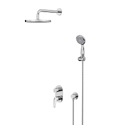 LINARA Встраиваемый смеситель с верхним душем Ø25 см, лейка для душа Ø100 мм, латунь/хром