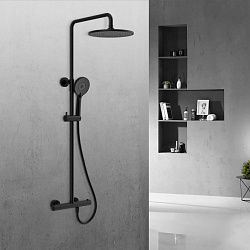 Душевая стойка Esse VSFS-1E0TMB термостатическая без излива, 25см верх душ, черный, , шт