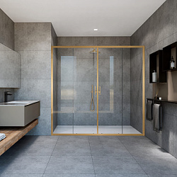 Душевая дверь Garda VDS-1G2170CLG, 1700, брашированное золото, стекло прозрачное, , шт