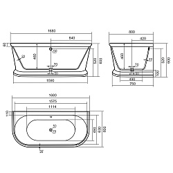 Penelopa ванна /Nova Gel /белая(168см*80см*60см) Ванны/AQUA DE MARCO