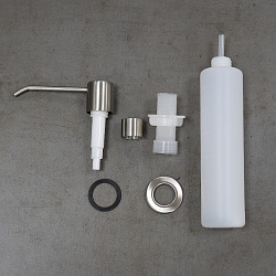 Дозатор для жидких моющих средств врезной, высота 5,7 см, нерж. сталь