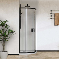 Душевой уголок City VSQ-5CT900CLB, 900*900, черный матовый, стекло прозрачное , , шт