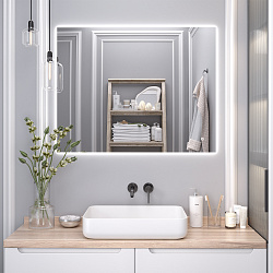 Зеркало/LED-подсветка (80см*100см) сенсор.выключатель Sirius/AQUA DE MARCO