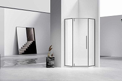 Душевой уголок Slim-N VSP-4SN100CLGM, 1000*1000, вороненая сталь, стекло прозрачное, , шт