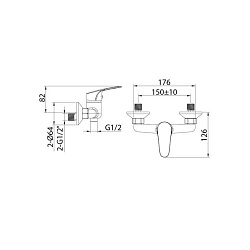 Смеситель для душа, Simp, Milardo, SIMSB00M03