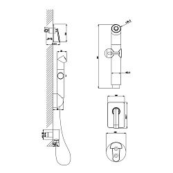 Встраиваемый смеситель с гигиеническим душем, латунь/хром LM6819C