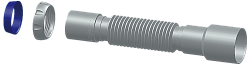 D45 ГИБКОЕ СОЕДИНЕНИЕ 400мм д.40хд.40/50  С ГАЙКОЙ 1 1/2