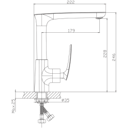 Смеситель для кухни, латунь, хром HB71616