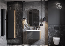 Тумба-умывальник Сохо 75 Дуб Веллингтон/Графит софт (Элина 75)