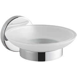 Мыльница стеклянная, хром HB9002