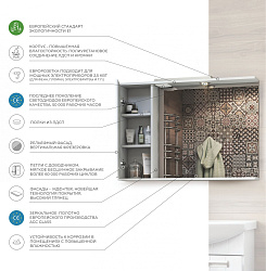 Зеркало Diana 1000 левое  со спотом