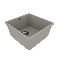 SINARA 400-U Мойка кухонная из кварцгранита цвет: грей комплектация: крепеж, сливная арматура с пере