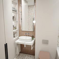 Corpa Nera Grossi/Гросси столешница 70 под раковину керамогранит, белый мрамор