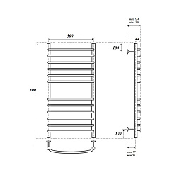 Полотенцесушитель водяной Point Альфа PN05158S П12 500x800, хром
