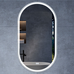 Зеркало LED VLM-3AU100-2 600х1000 c сенсорным выключателем и диммером, антизапотевание, , шт