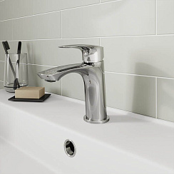 Смеситель для умывальника, глянцевый хром, Rora, Milardo, RORSB00M01