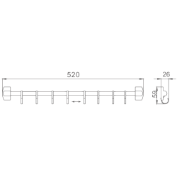 Крючок восьмерной, хром HB209-8