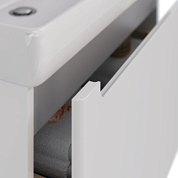 Тумба Lemark BUNO MINI 100 см под 1 раковину, подвесная, 1 ящик, цвет планки: Серый, цвет корпуса, ф