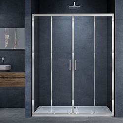 Душевая дверь Alpha VDS-3AL2160CL, 1600, хром, стекло прозрачное, , шт