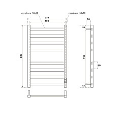 Полотенцесушитель электрический Point Меркурий PN83858GR П8 500x800, диммер справа, графит премиум